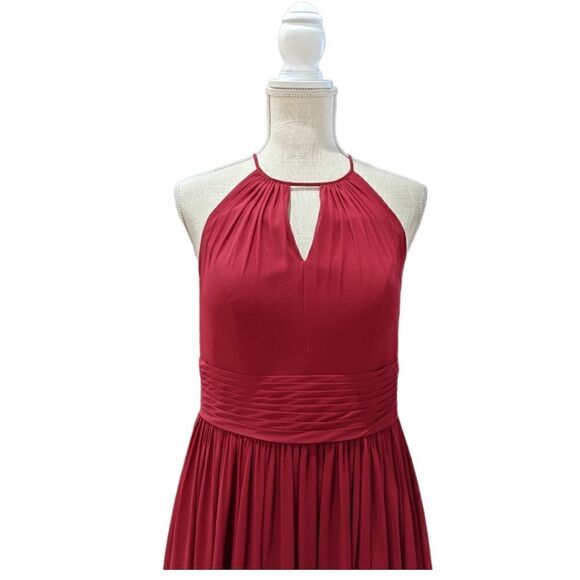 AZAZIE Bonnie Bridesmaid Red Chiffon Dress Size C - Picture 4 of 10